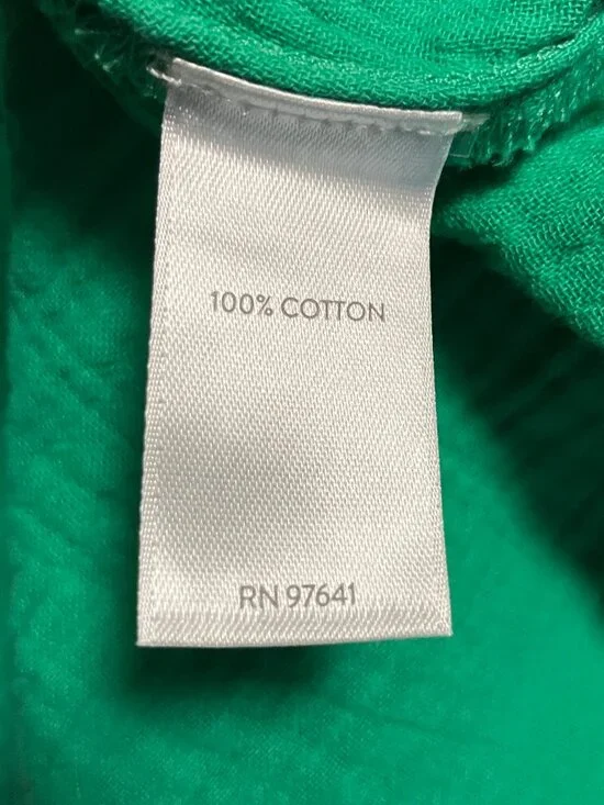 J. Jill Cotton Gauze Green Tunic Blouse, Size 4X, Button Down Shirt - Picture 4 of 5